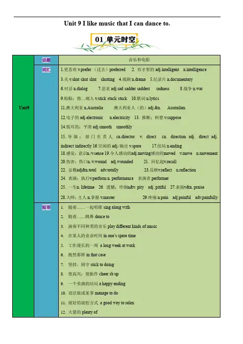 Unit 9知识清单九年级英语全一册人教版