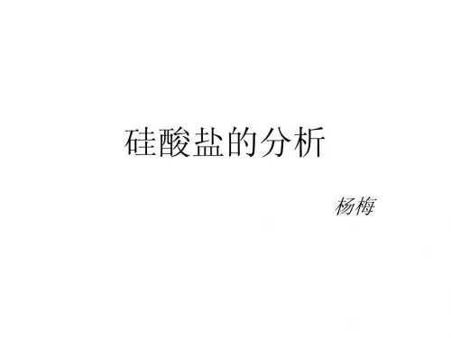 硅酸盐的分析