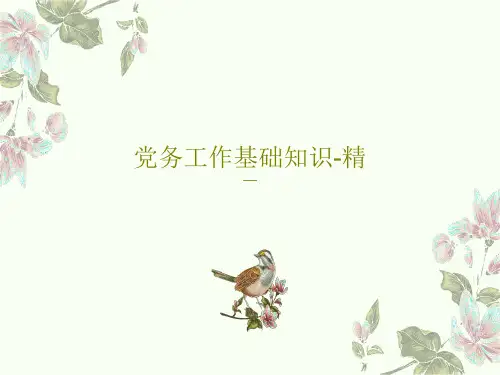党务工作基础知识-精38页文档