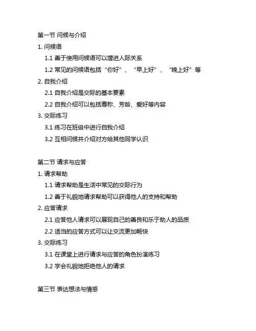 六年级上册第六单元口语交际课堂笔记
