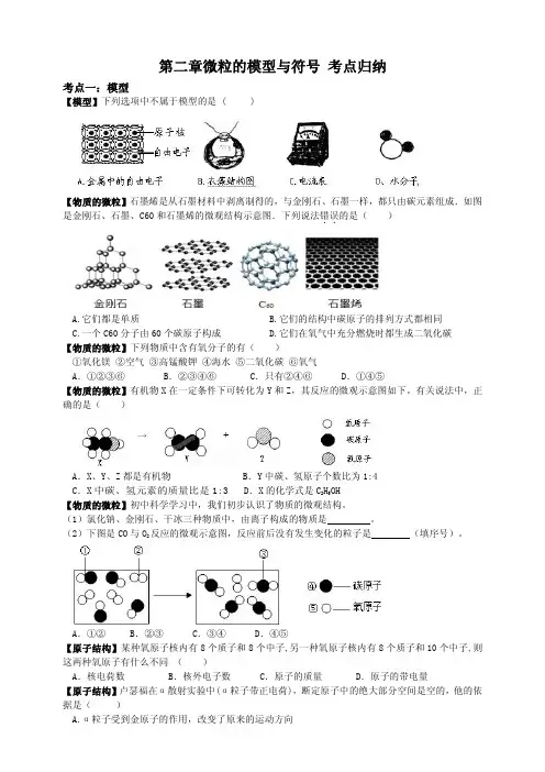 浙教版科学八下 第二章 微粒的模型与符号 复习考点归纳
