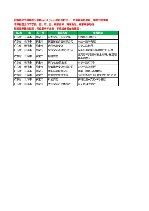 新版广东省云浮市罗定市安防工商企业公司名录名单大全11家