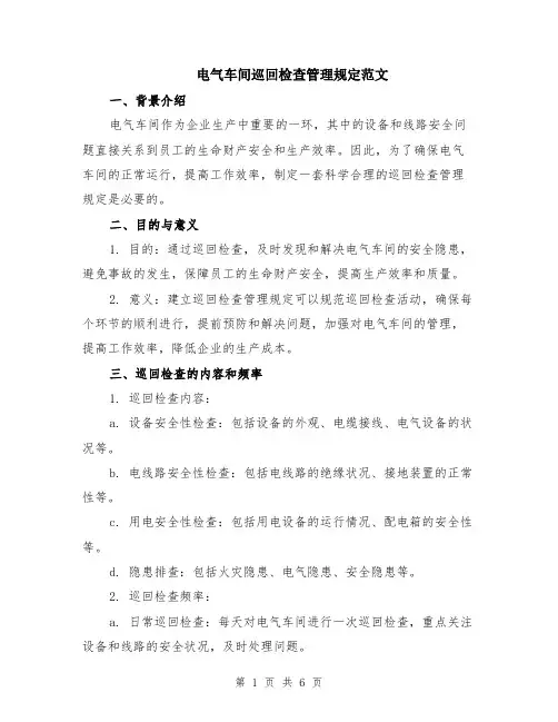 电气车间巡回检查管理规定范文（二篇）