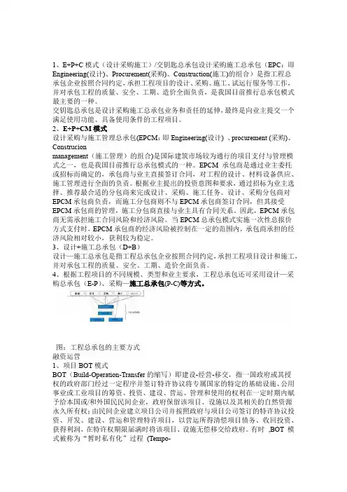 工程总承包各种模式