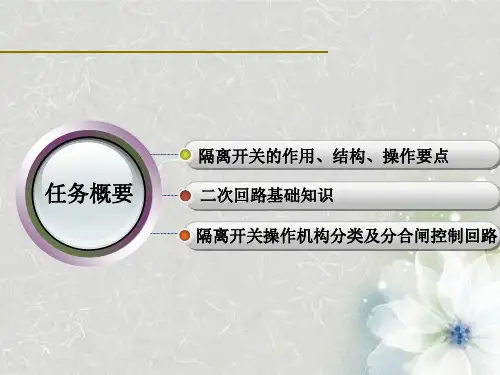 隔离开关实际操作机构控制与闭锁回路