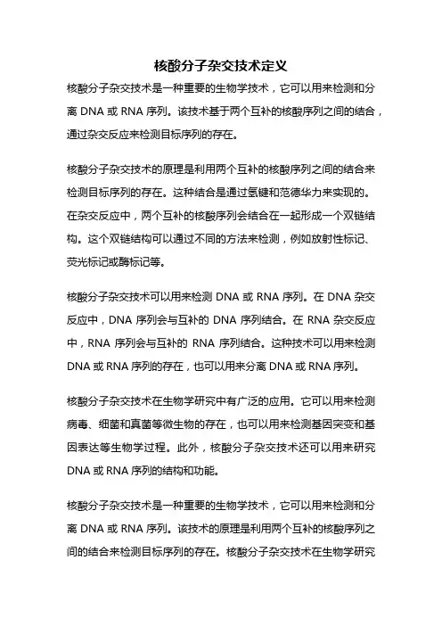 核酸分子杂交技术定义