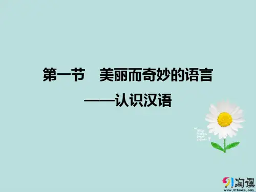 课件5：第一节 美丽而奇妙的语言——认识汉语