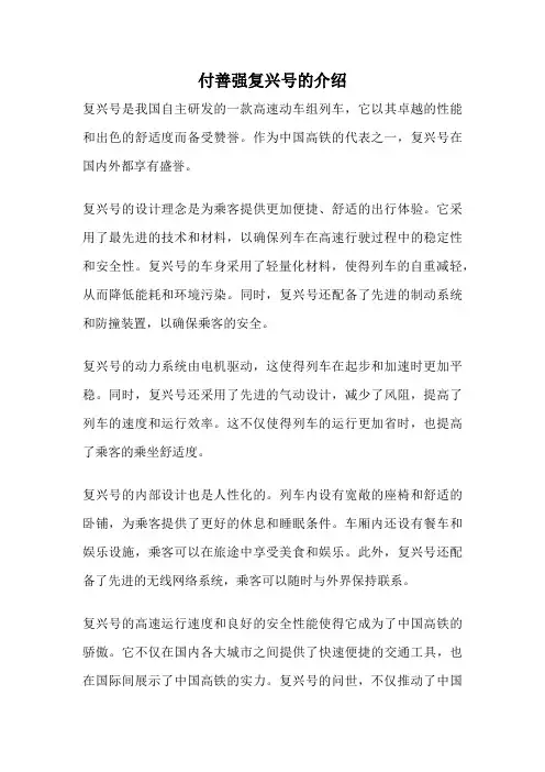 付善强复兴号的介绍