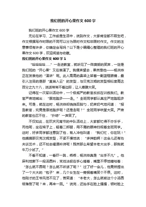 我们班的开心果作文600字