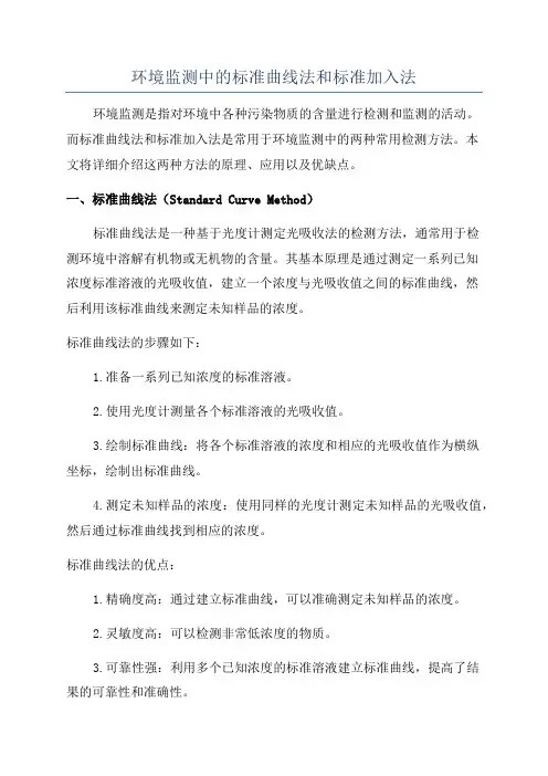 环境监测中的标准曲线法和标准加入法