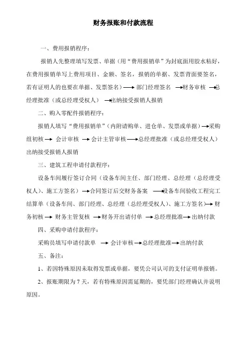 财务报账和付款(流程)