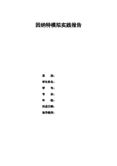 因纳特模拟实践报告