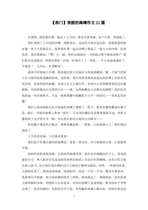 美丽的海滩作文精选范文