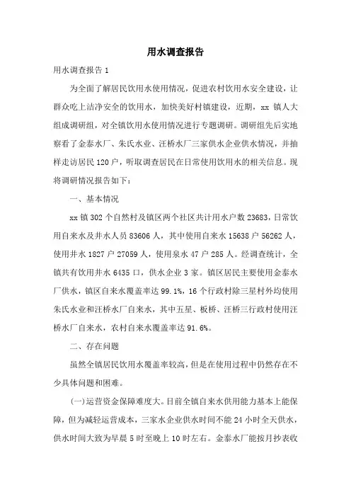 用水调查报告