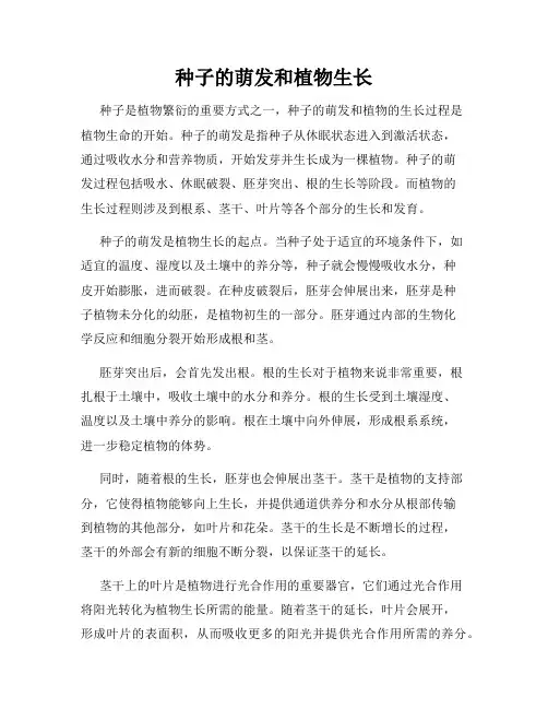 种子的萌发和植物生长