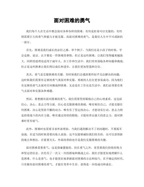 面对困难的勇气