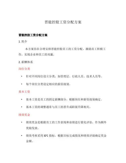 晋能控股工资分配方案