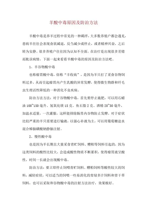 羊酸中毒原因及防治方法