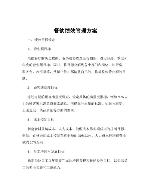 餐饮绩效管理方案