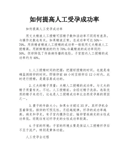 如何提高人工受孕成功率