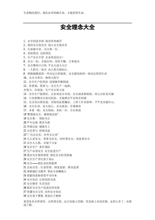 安全理念大全