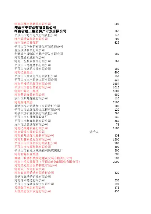 平顶山重点企业