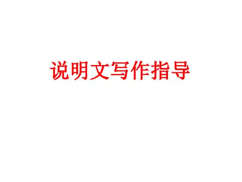 说明文写作课件PPT课件