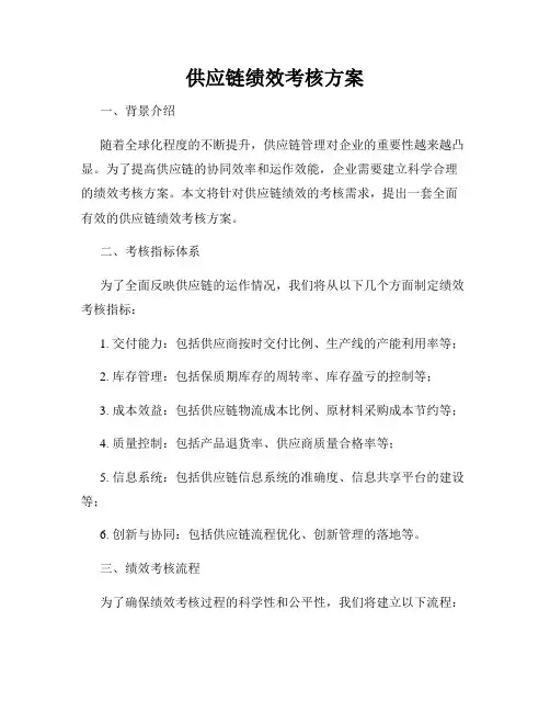 供应链绩效考核方案