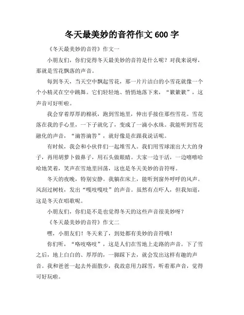 冬天最美妙的音符作文600字