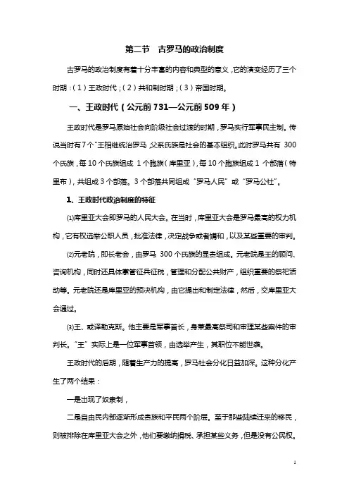 第二节  古罗马的政治制度