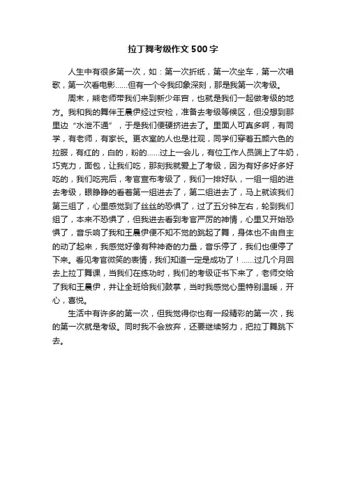 拉丁舞考级作文500字