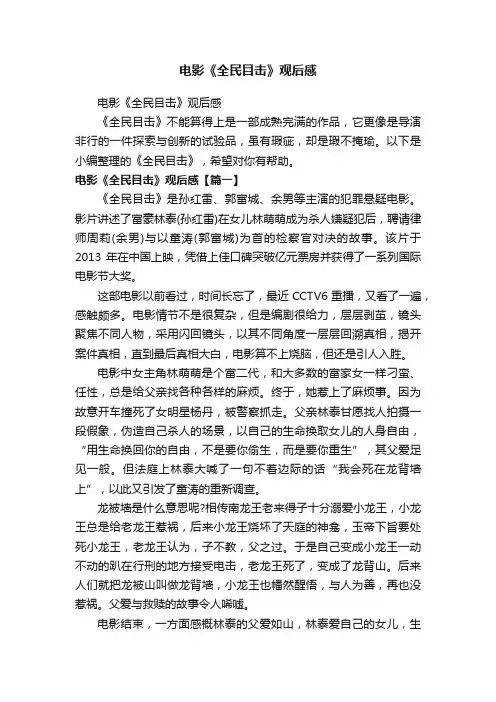 电影《全民目击》观后感