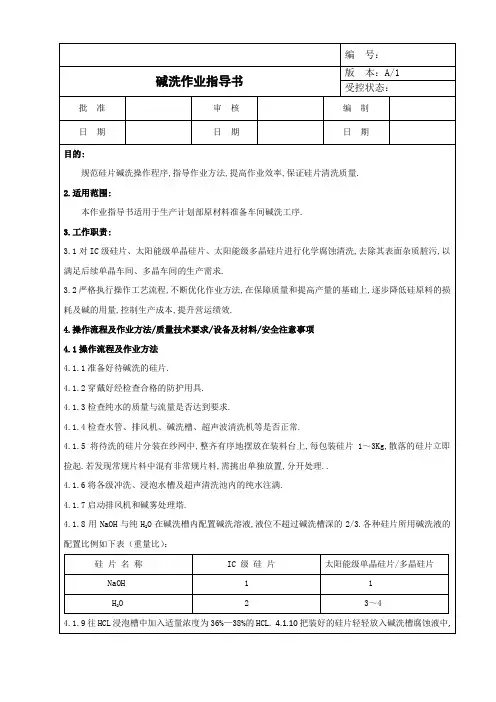 碱洗作业指导书
