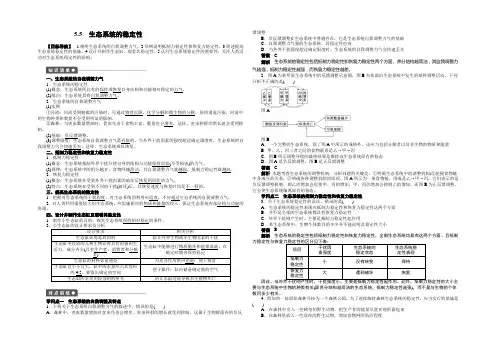 2020-2021学年高二生物人教版必修3课时作业：5.5 生态系统的稳定性 Word版含解析