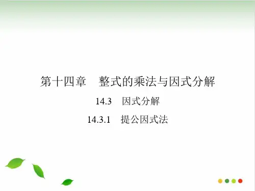 人教版数学《提公因式法》课件详解