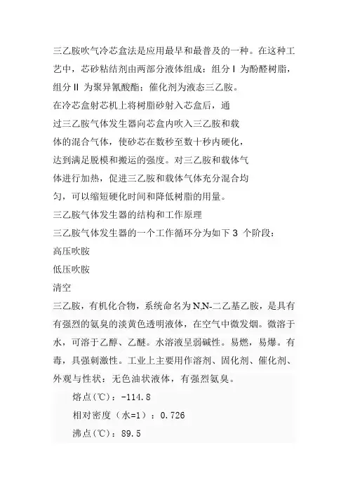 三乙胺吹气冷芯盒法是应用最早和最普及的一种