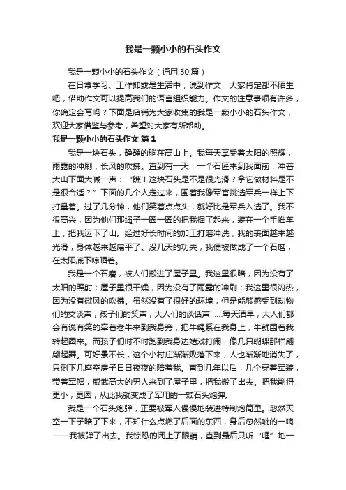 我是一颗小小的石头作文