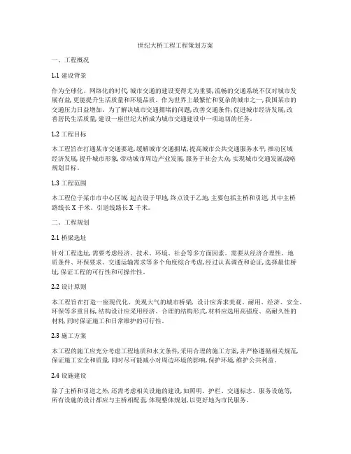 世纪大桥工程工程策划方案