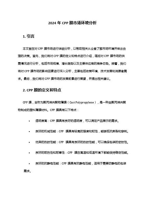 2024年CPP膜市场环境分析