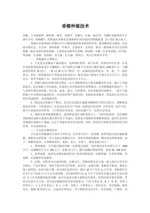 香椿种植技术