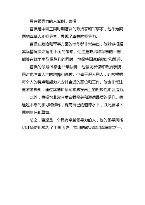 具有领导力的人案例