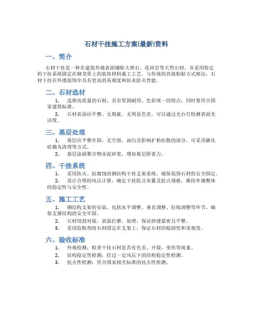 石材干挂施工方案(最新)资料