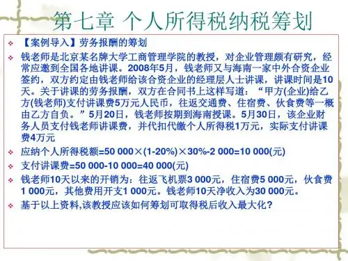 995-第七章 个人所得税纳税筹划