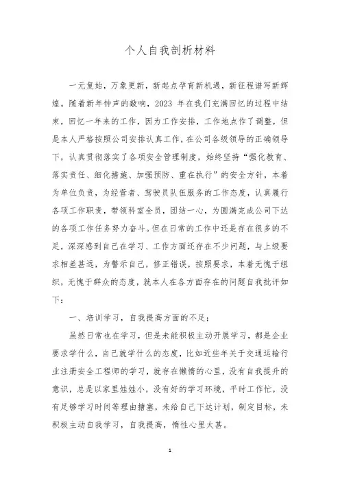 交通运输行业党员剖析材料