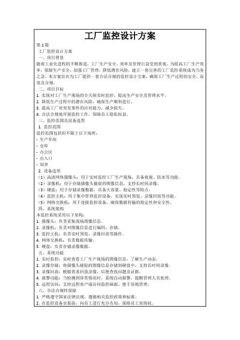 工厂监控设计方案