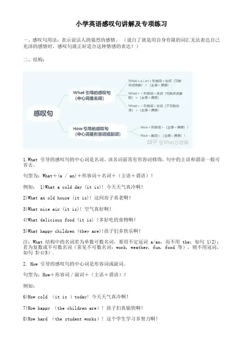 小学英语感叹句讲解及专项练习