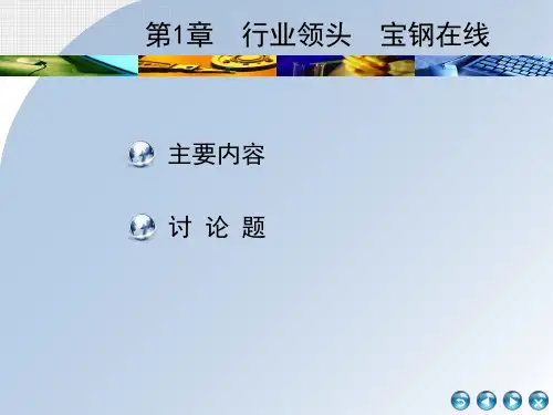 电子商务的案例分析第1章  行业领头  宝钢在线-PPT精选文档