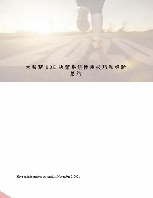 大智慧DDE决策系统使用技巧和经验总结
