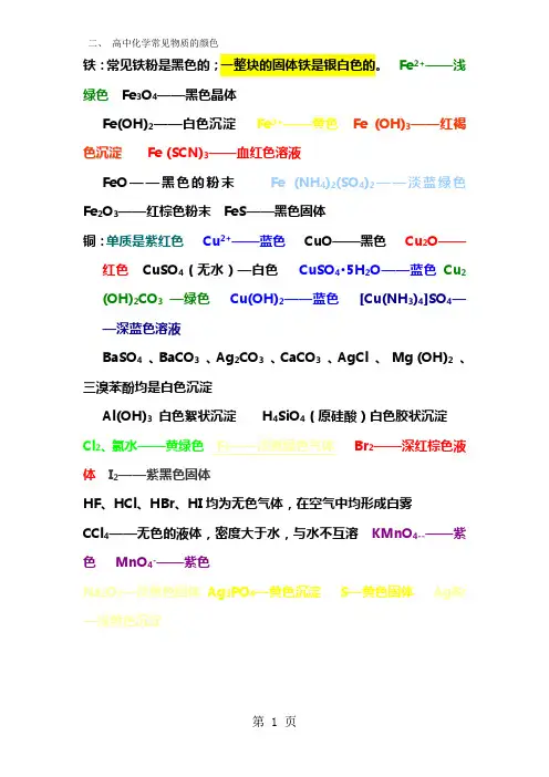 2019年高考化学总复习资料共12页文档