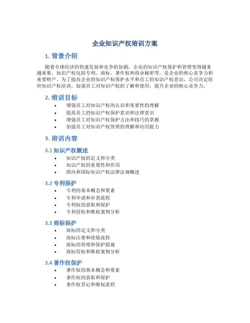企业知识产权培训方案 (2)